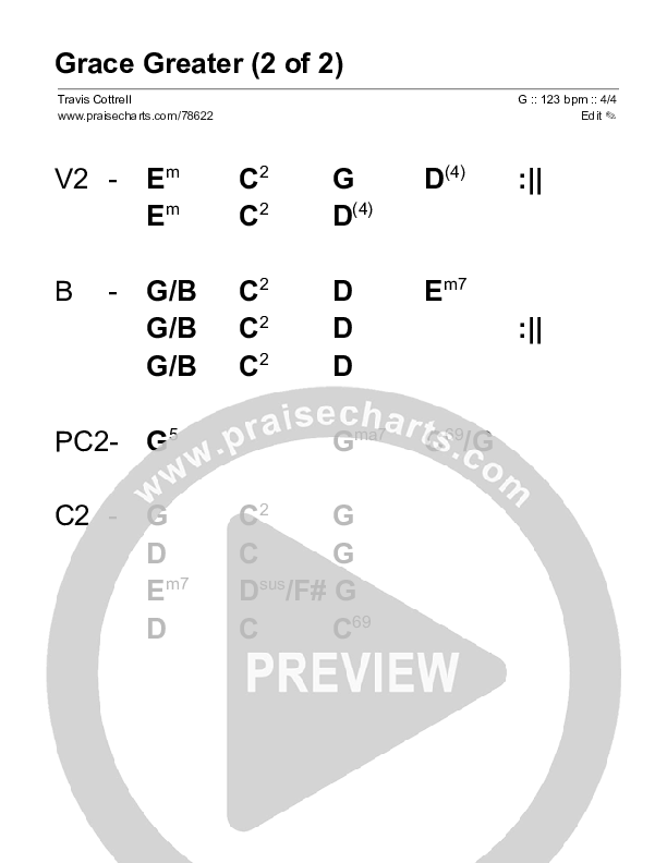 Grace Greater Stage Chart (Travis Cottrell)