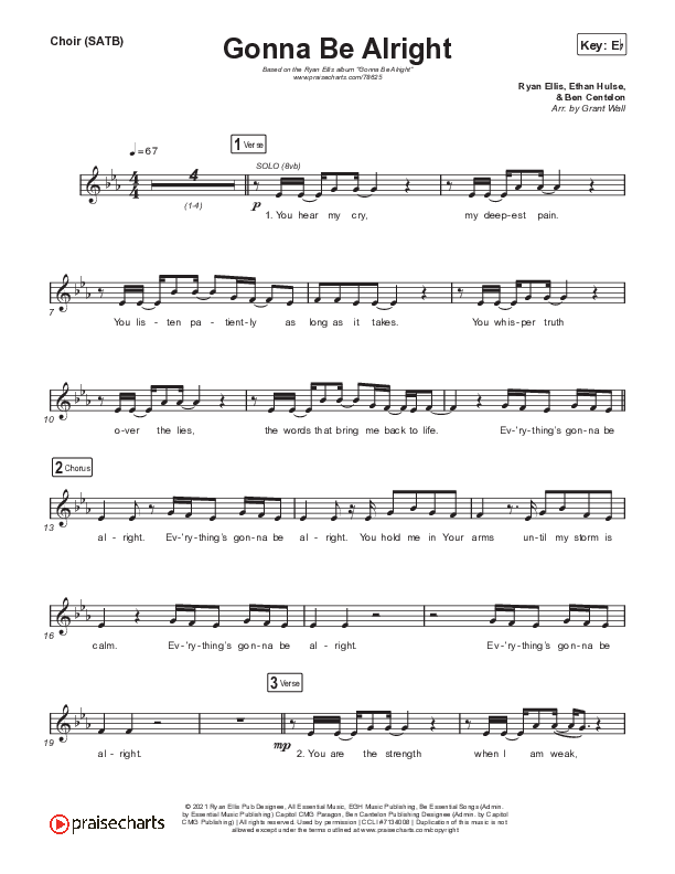 Gonna Be Alright Choir Sheet (SATB) (Ryan Ellis)