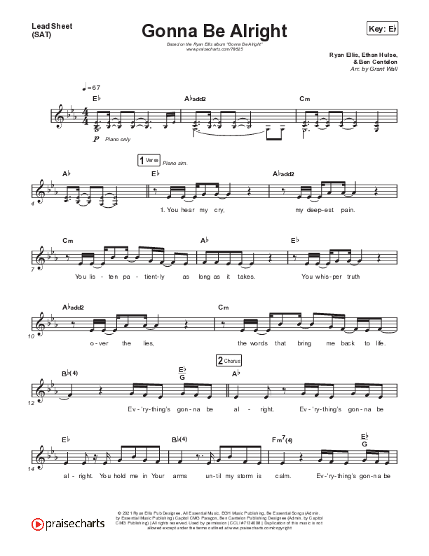 Gonna Be Alright Lead Sheet (SAT) (Ryan Ellis)