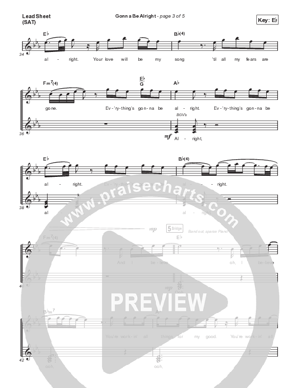 Gonna Be Alright Lead Sheet (SAT) (Ryan Ellis)
