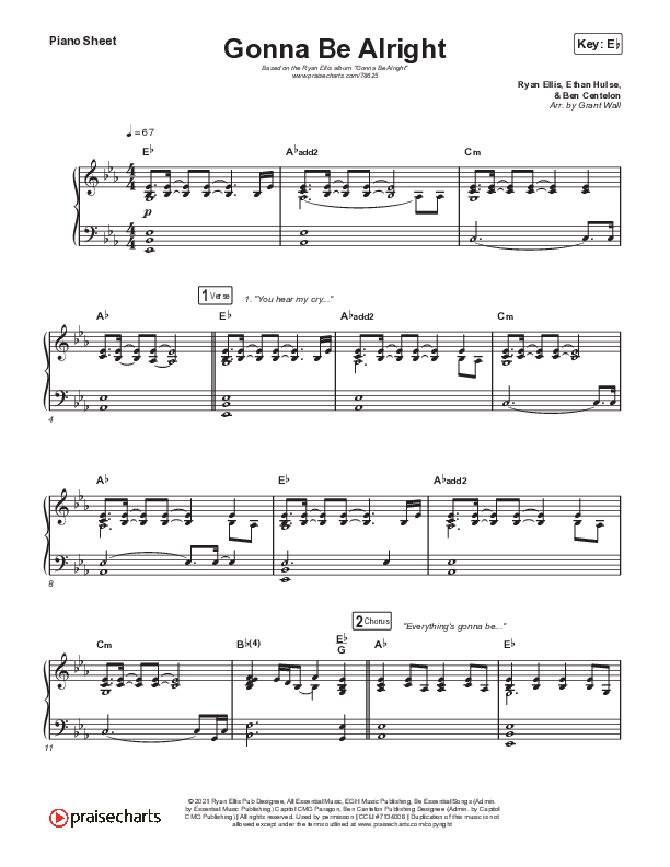 Gonna Be Alright Piano Sheet (Ryan Ellis)