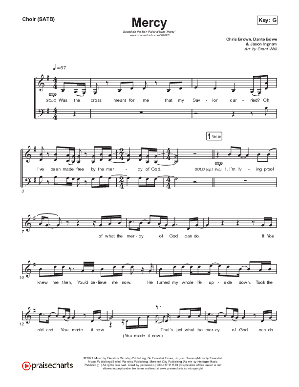 Mercy Choir Sheet (SATB) (Ben Fuller)