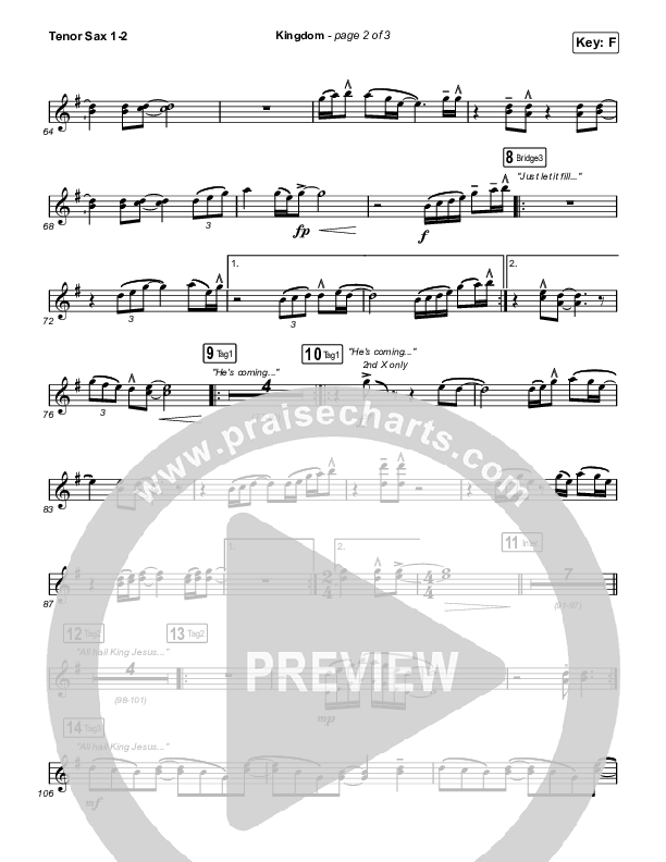 Kingdom Tenor Sax 1/2 (Maverick City Music / Kirk Franklin / Naomi Raine / Chandler Moore)