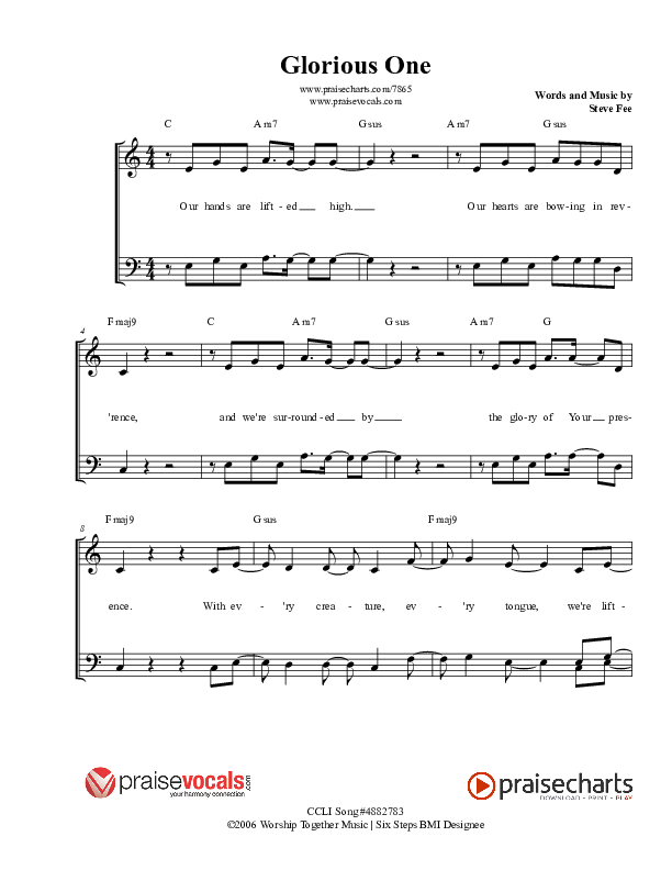 Glorious One Lead Sheet (PraiseVocals)