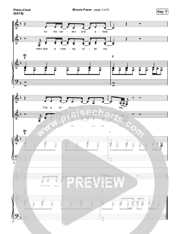 Miracle Power Piano/Vocal (SATB) (We The Kingdom)