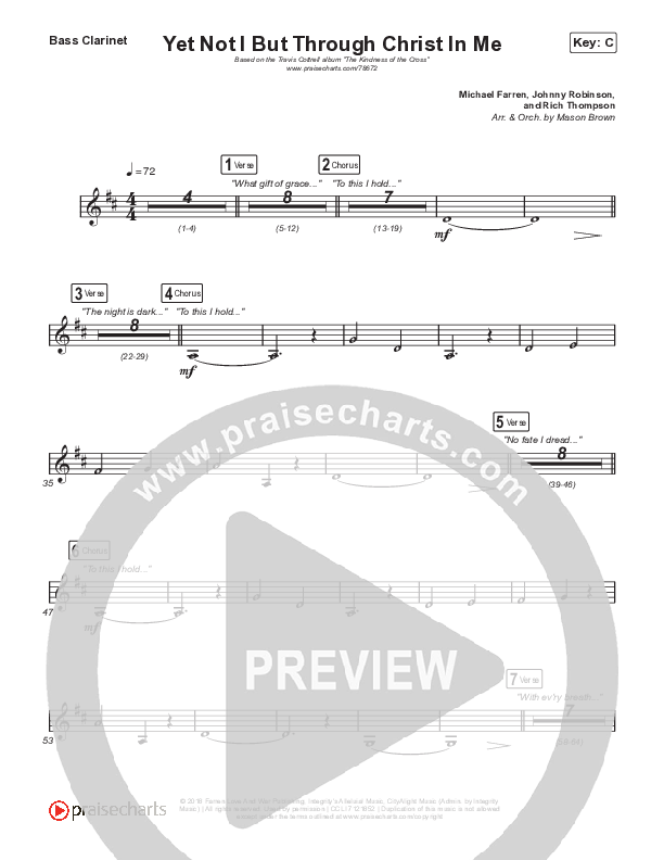 Yet Not I But Through Christ In Me Bass Clarinet (Travis Cottrell / Lily Cottrell)