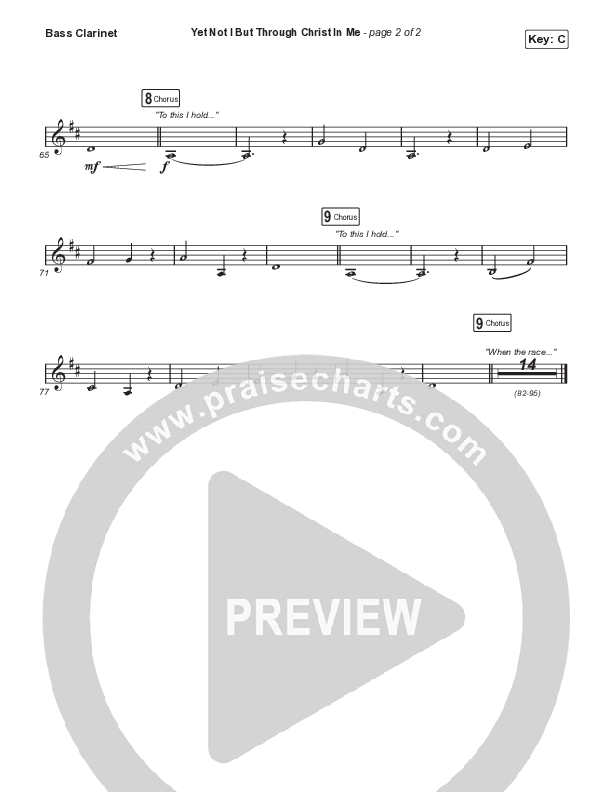 Yet Not I But Through Christ In Me Bass Clarinet (Travis Cottrell / Lily Cottrell)