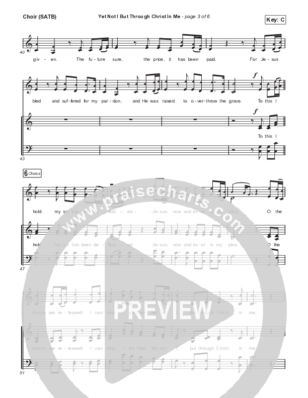Yet Not I But Through Christ In Me Choir Sheet (SATB) (Travis Cottrell / Lily Cottrell)