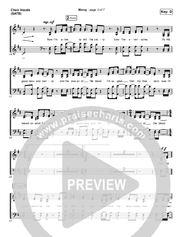 Mercy (Sing It Now SATB) Choir Sheet (SATB) (Maverick City Music / Elevation Worship / Chris Brown)
