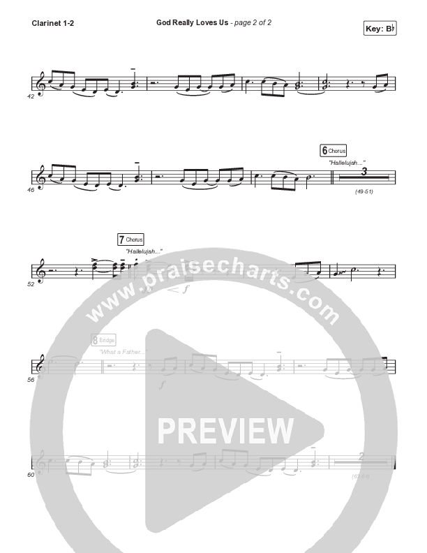 God Really Loves Us Clarinet 1/2 (Travis Cottrell / Hannah Kerr)