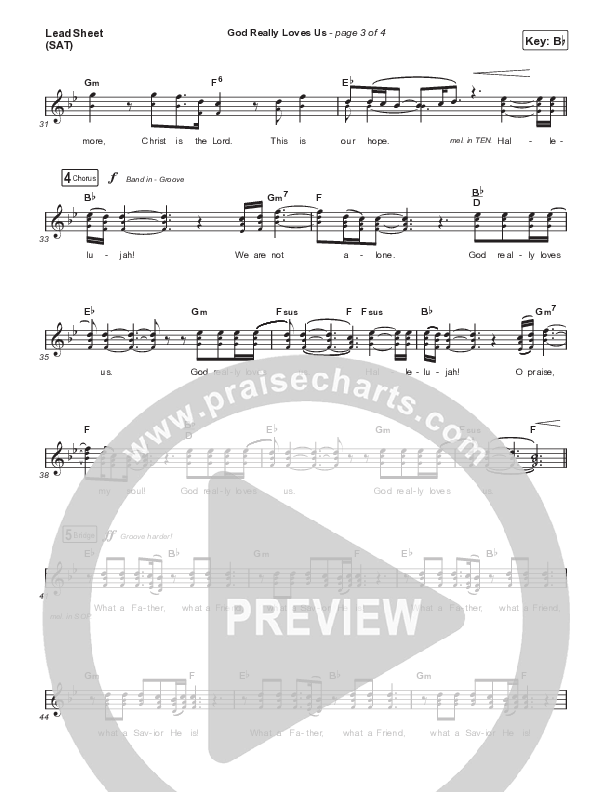 God Really Loves Us Lead Sheet (SAT) (Travis Cottrell / Hannah Kerr)