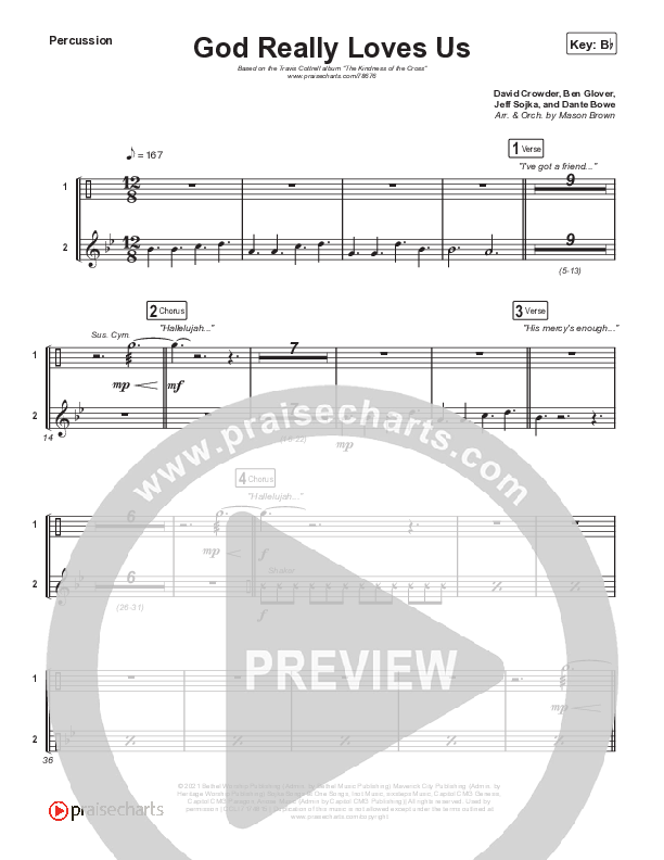 God Really Loves Us Percussion (Travis Cottrell / Hannah Kerr)