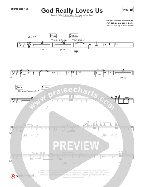 God Really Loves Us Trombone 1/2 (Travis Cottrell / Hannah Kerr)