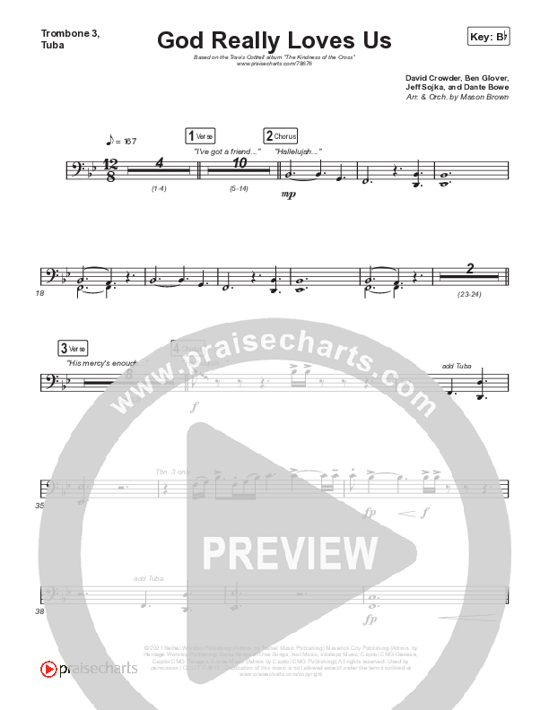 God Really Loves Us Trombone 3/Tuba (Travis Cottrell / Hannah Kerr)