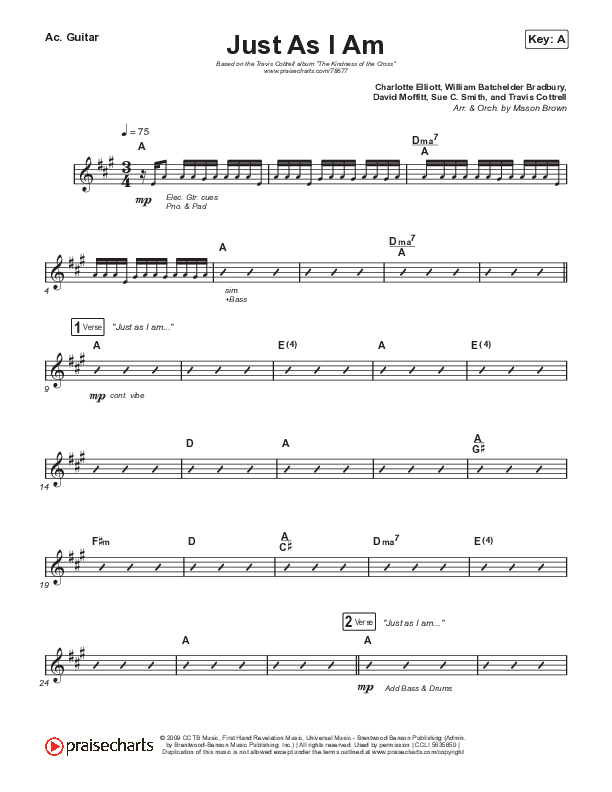 Just As I Am Acoustic Guitar (Travis Cottrell / Lily Cottrell)