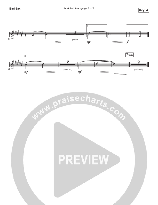 Just As I Am Bari Sax (Travis Cottrell / Lily Cottrell)