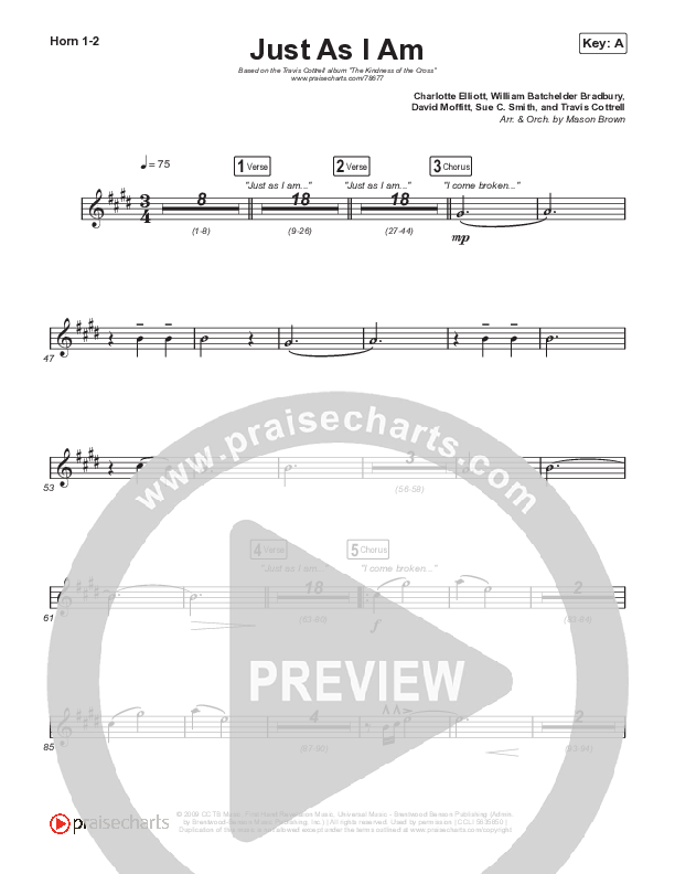 Just As I Am Brass Pack (Travis Cottrell / Lily Cottrell)