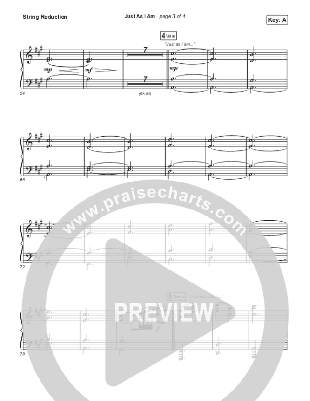 Just As I Am String Reduction (Travis Cottrell / Lily Cottrell)