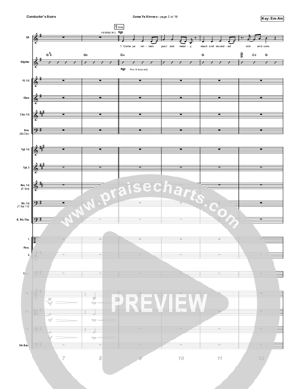 Come Ye Sinners Conductor's Score (Travis Cottrell / Kristyn Getty)