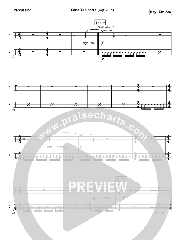 Come Ye Sinners Percussion (Travis Cottrell / Kristyn Getty)