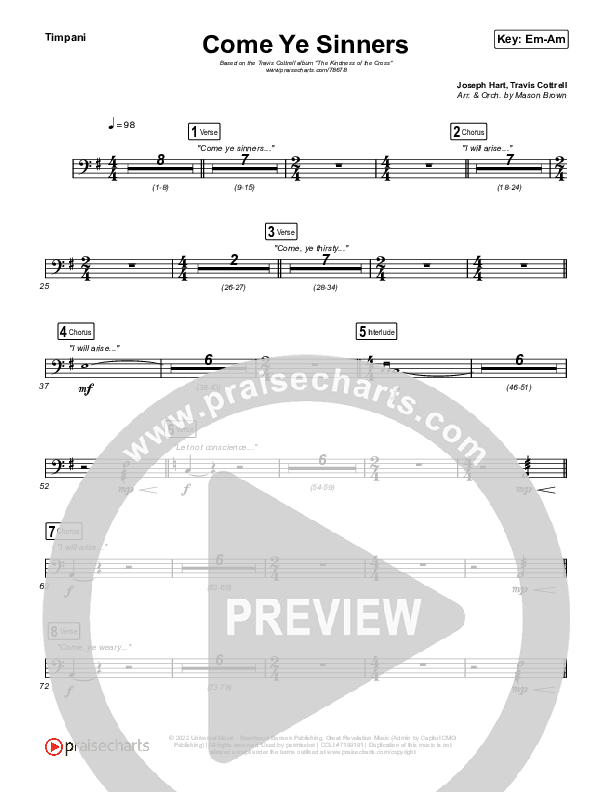Come Ye Sinners Timpani (Travis Cottrell / Kristyn Getty)