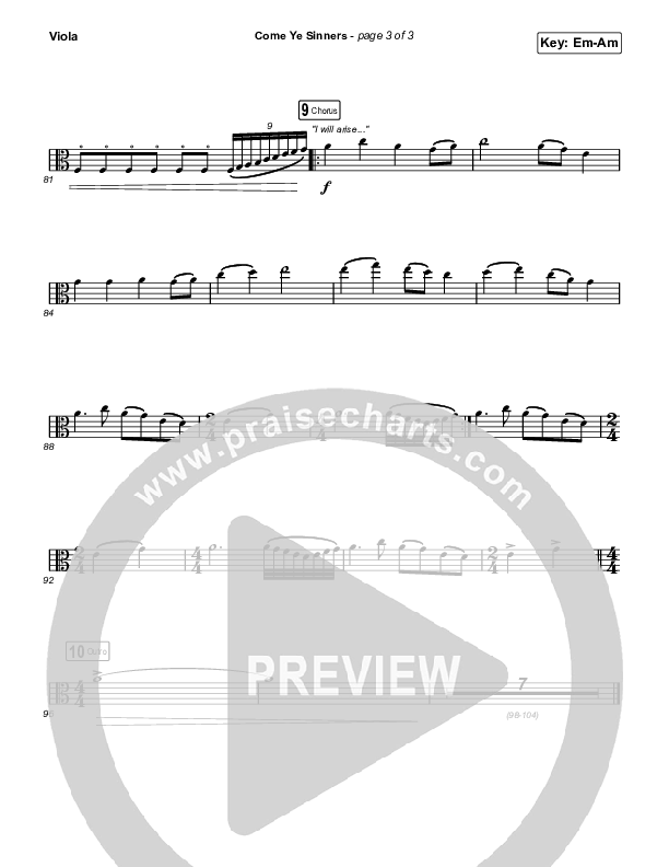 Come Ye Sinners Viola (Travis Cottrell / Kristyn Getty)