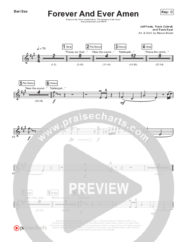 Forever And Ever Amen Bari Sax (Travis Cottrell)