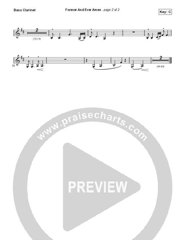 Forever And Ever Amen Bass Clarinet (Travis Cottrell)