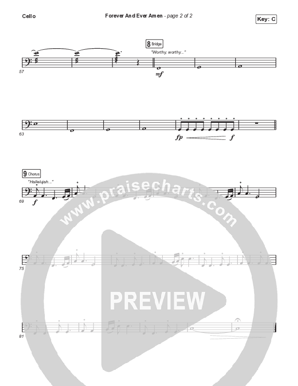 Forever And Ever Amen Cello (Travis Cottrell)