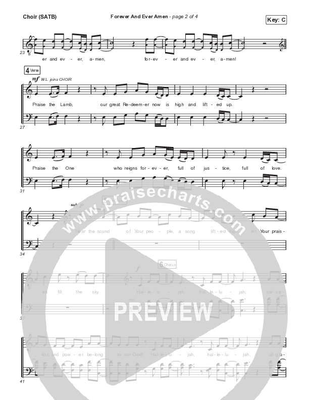 Forever And Ever Amen Choir Sheet (SATB) (Travis Cottrell)