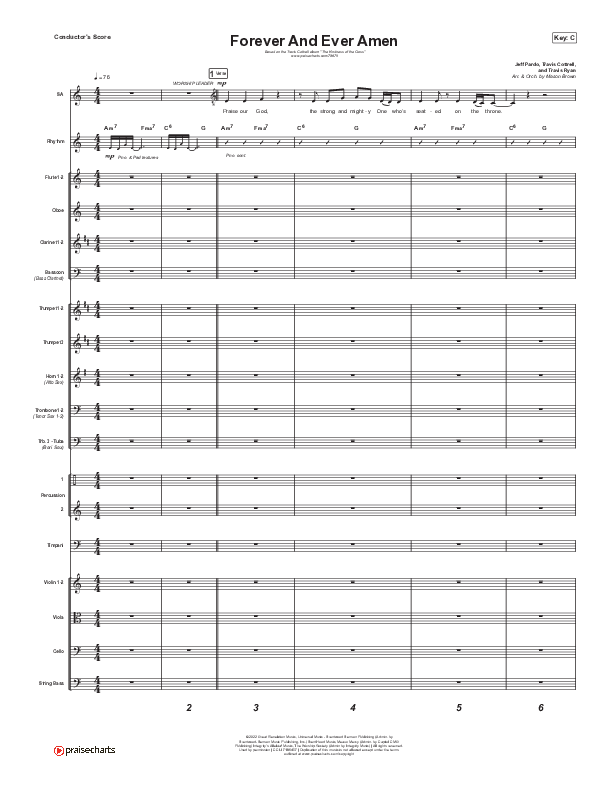 Forever And Ever Amen Conductor's Score (Travis Cottrell)