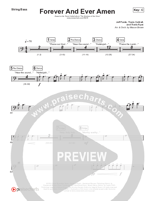 Forever And Ever Amen Double Bass (Travis Cottrell)