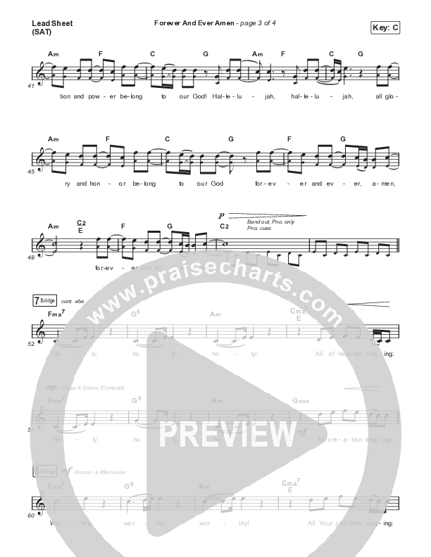 Forever And Ever Amen Lead Sheet (SAT) (Travis Cottrell)