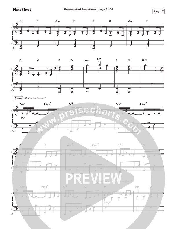 Forever And Ever Amen Piano Sheet (Travis Cottrell)