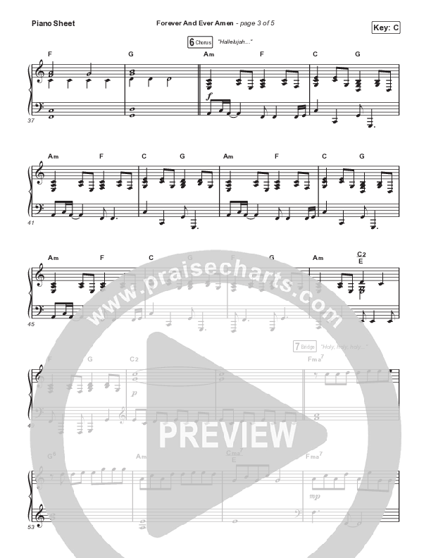 Forever And Ever Amen Piano Sheet (Travis Cottrell)
