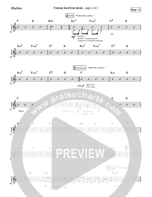 Forever And Ever Amen Rhythm Chart (Travis Cottrell)