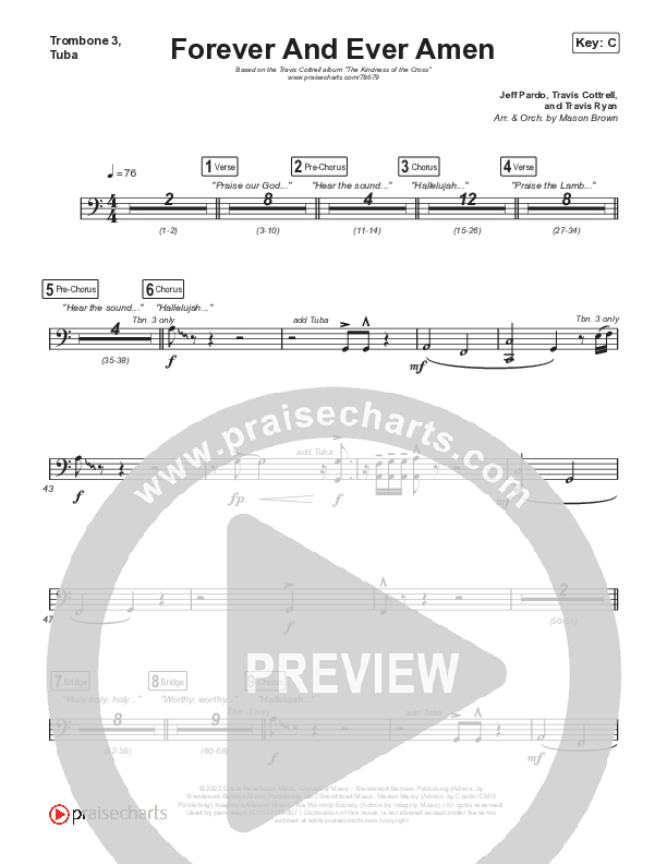 Forever And Ever Amen Trombone 3/Tuba (Travis Cottrell)