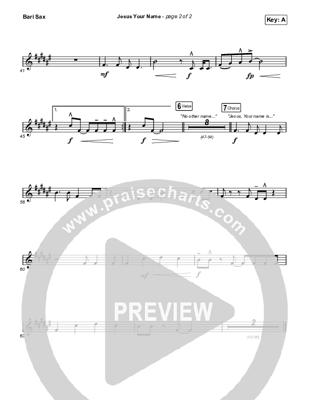 Jesus Your Name Bari Sax (Travis Cottrell)