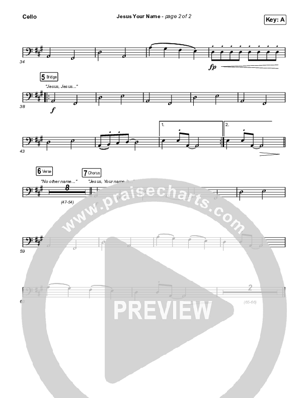 Jesus Your Name Cello (Travis Cottrell)