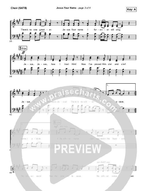 Jesus Your Name Vocal Sheet (SATB) (Travis Cottrell)