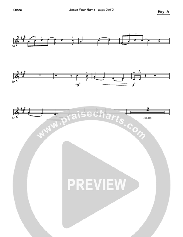 Jesus Your Name Oboe (Travis Cottrell)