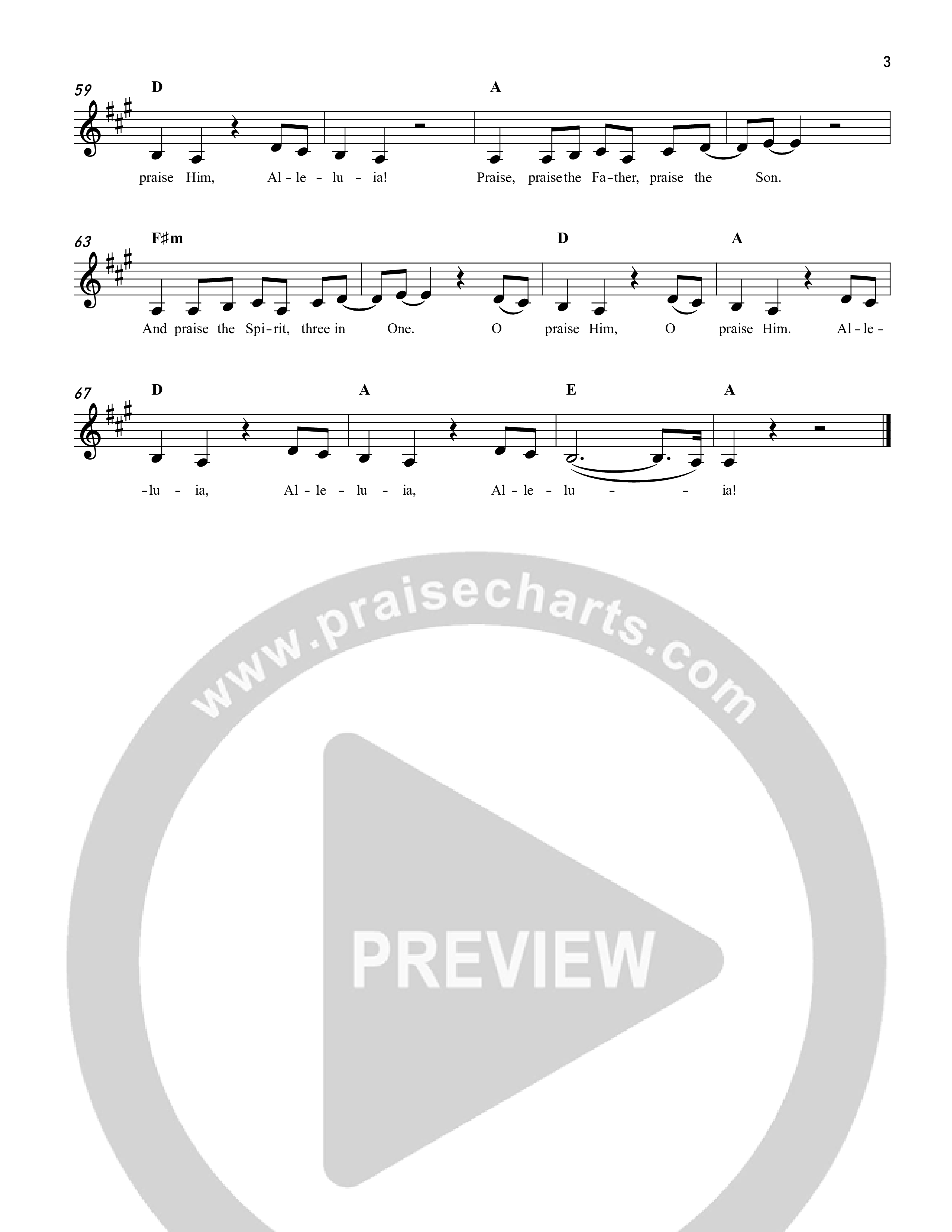 All Creatures Of Our God And King Lead Sheet Melody (Reawaken Hymns)