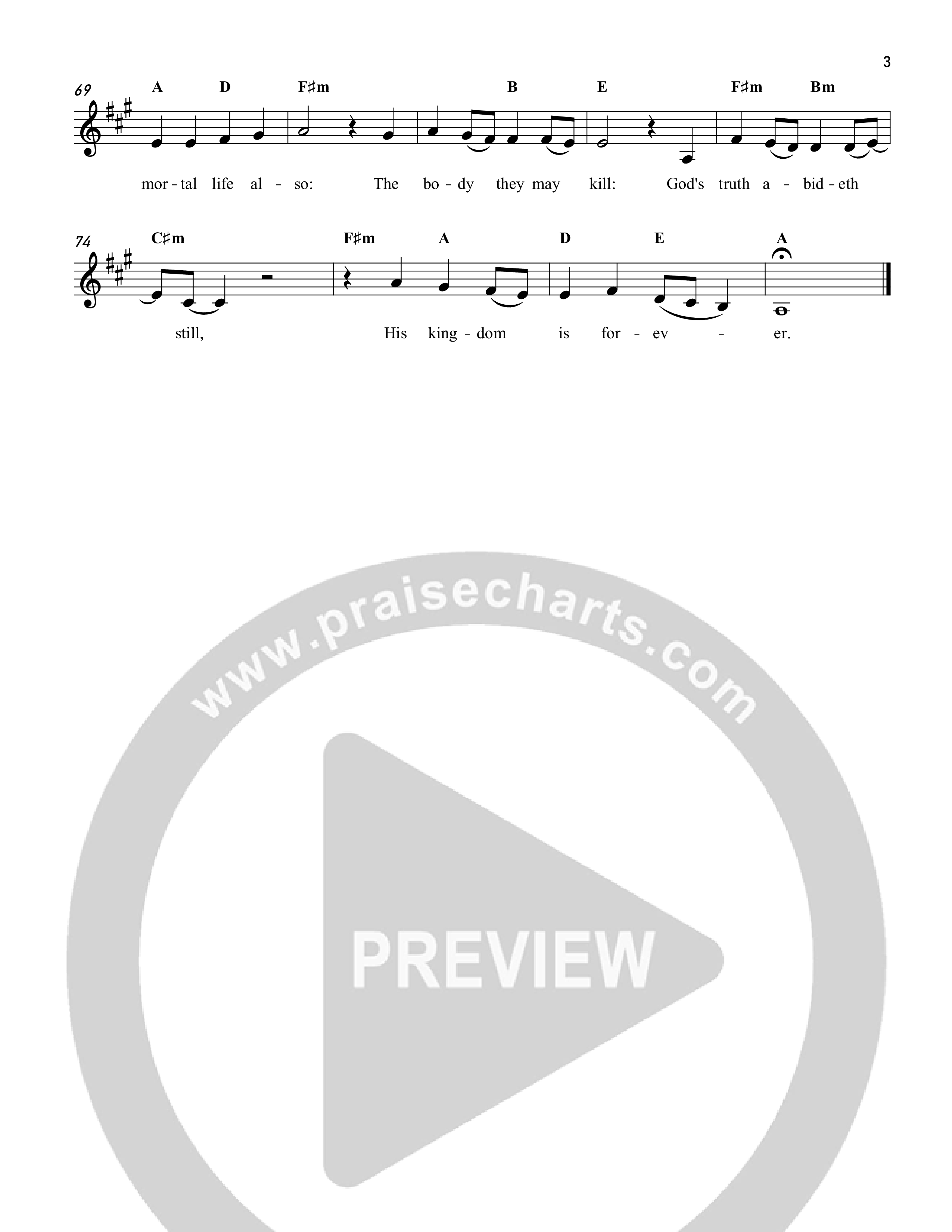 A Mighty Fortress Is Our God Lead Sheet Melody (Reawaken Hymns)