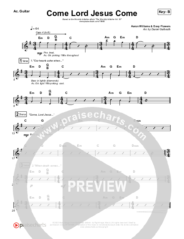 Come Lord Jesus Come Rhythm Pack (The Worship Initiative / Shane & Shane / Aaron Williams / Davy Flowers)