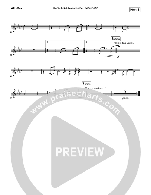 Come Lord Jesus Come Alto Sax (The Worship Initiative / Shane & Shane / Aaron Williams / Davy Flowers)