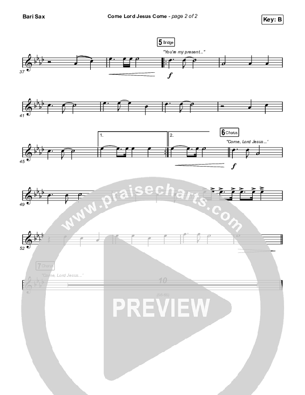 Come Lord Jesus Come Bari Sax (The Worship Initiative / Shane & Shane / Aaron Williams / Davy Flowers)