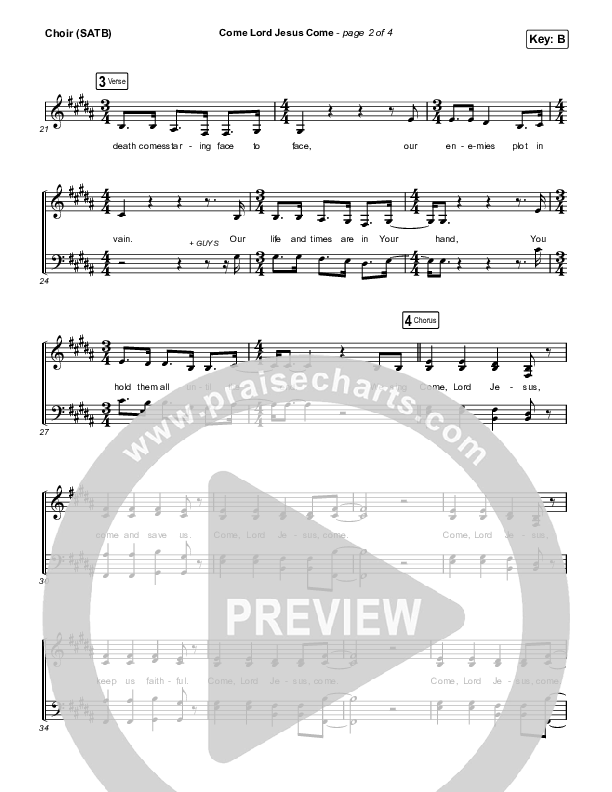 Come Lord Jesus Come Choir Sheet (SATB) (The Worship Initiative / Shane & Shane / Aaron Williams / Davy Flowers)