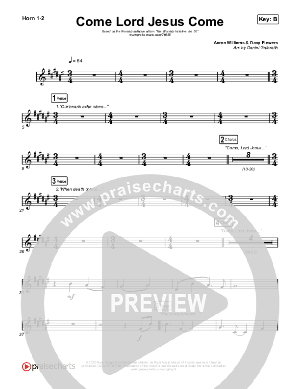 Come Lord Jesus Come Brass Pack (The Worship Initiative / Shane & Shane / Aaron Williams / Davy Flowers)