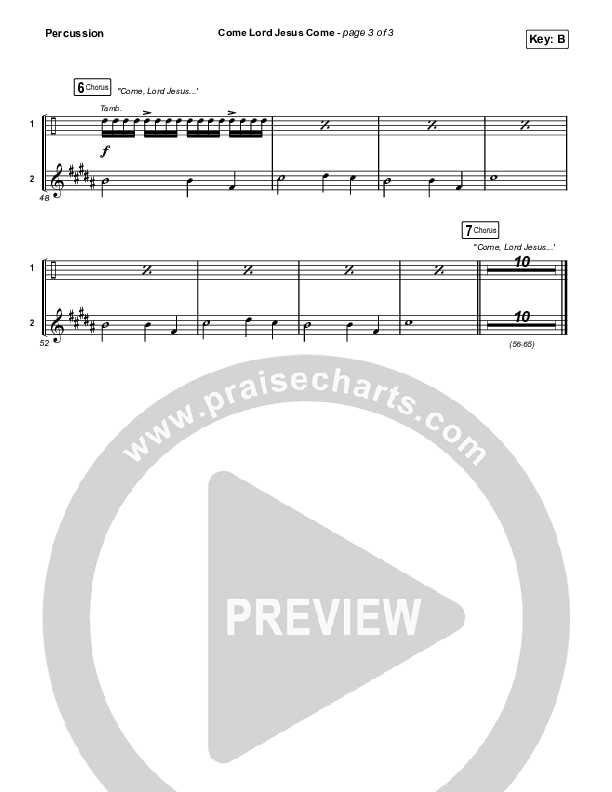 Come Lord Jesus Come Percussion (The Worship Initiative / Shane & Shane / Aaron Williams / Davy Flowers)