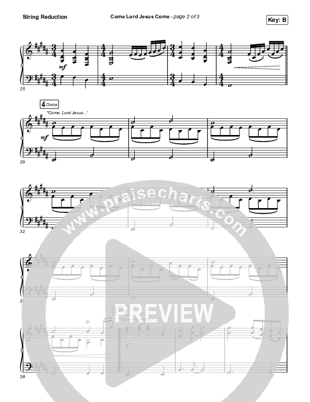 Come Lord Jesus Come String Reduction (The Worship Initiative / Shane & Shane / Aaron Williams / Davy Flowers)